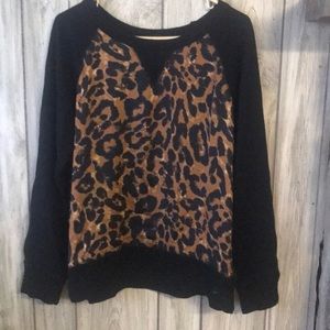 Leopard print sweater. Large
